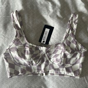 ASOS crop top in lilac check